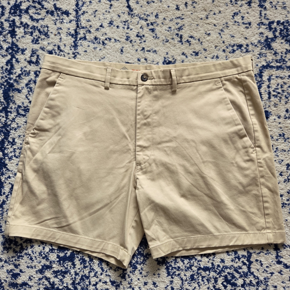 Stylish Tan Men's Flat Front Shorts